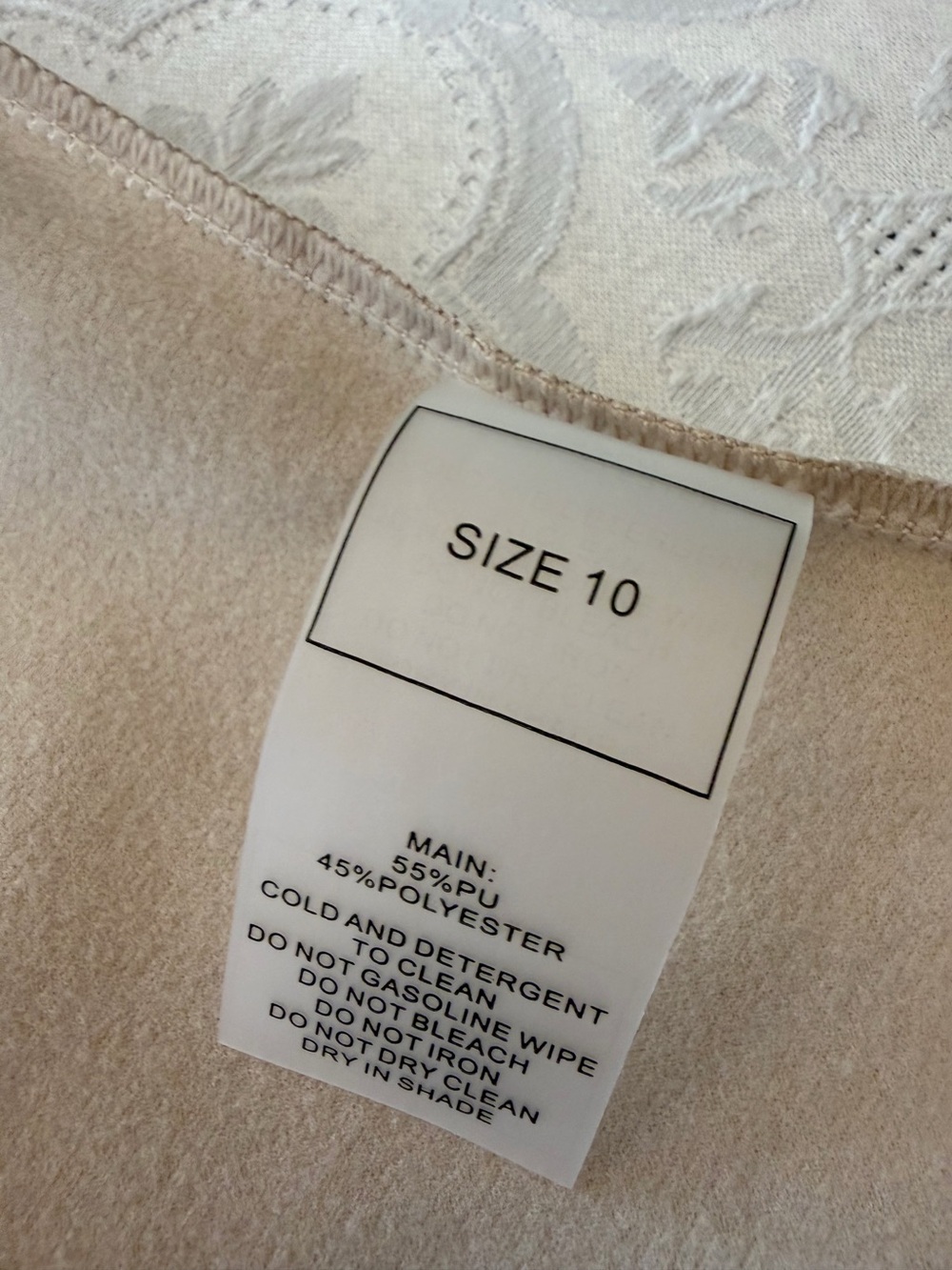 Manière De Voir Nude Vegan Leather Bodysuit Size 10 NWT Faux Leather - Picture 3 of 10